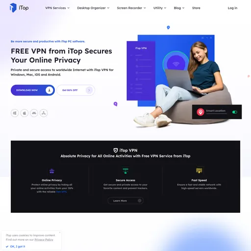 iTop は、強力な PDF 編集ツール、専用サーバーを備えた手頃な価格の VPN サービス、信頼性の高い画面録画ツールを提供します。このソフトウェアには、ユーザーフレンドリーなインターフェイスと高度