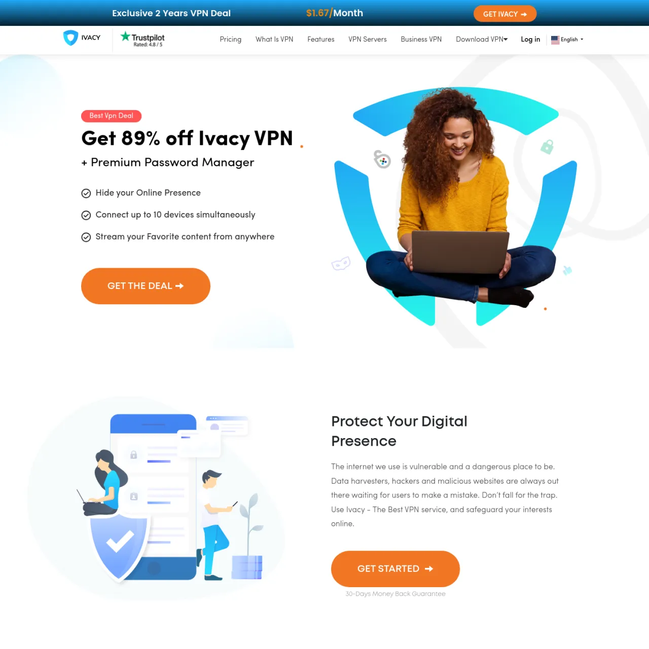 Ivacy は非常に安全に使用できる VPN プロバイダーです。軍事レベルの暗号化を備えており、データとオンライン活動を安全に保ちます。さらに、厳格なログなしポリシーもあります。