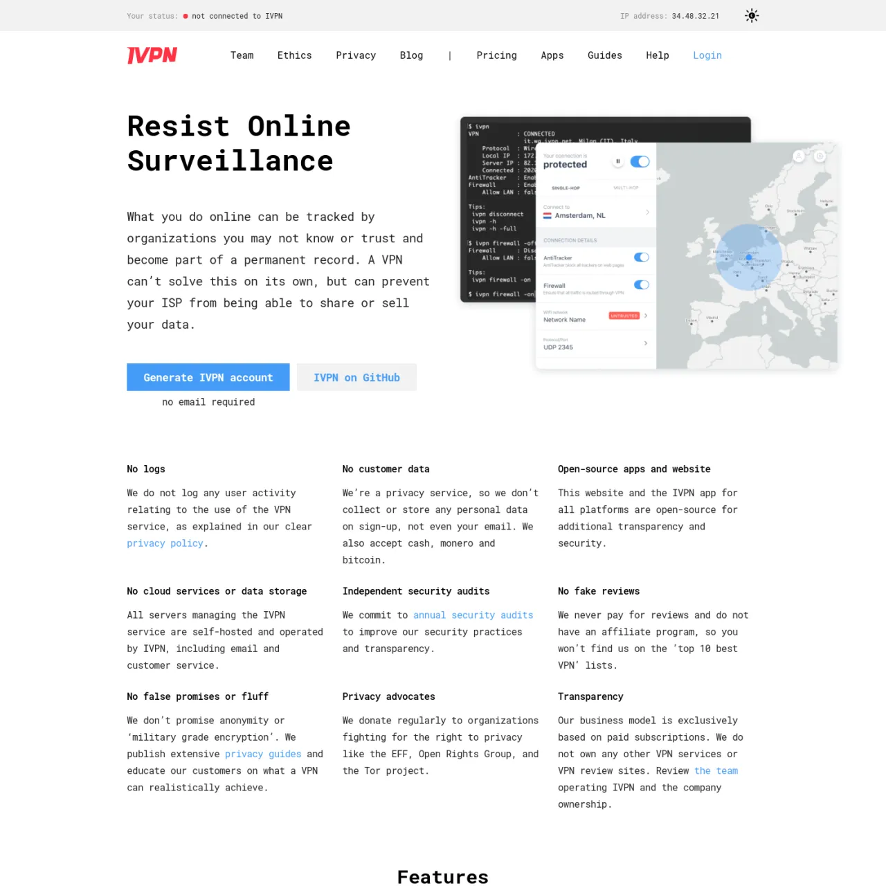 IVPN は、複数のサーバー間を接続するマルチホップ VPN ルートを提供するサービスです。 IVPN の顧客は、インフラストラクチャ内の任意の場所に接続して VPN トラフィックを提供することを選択