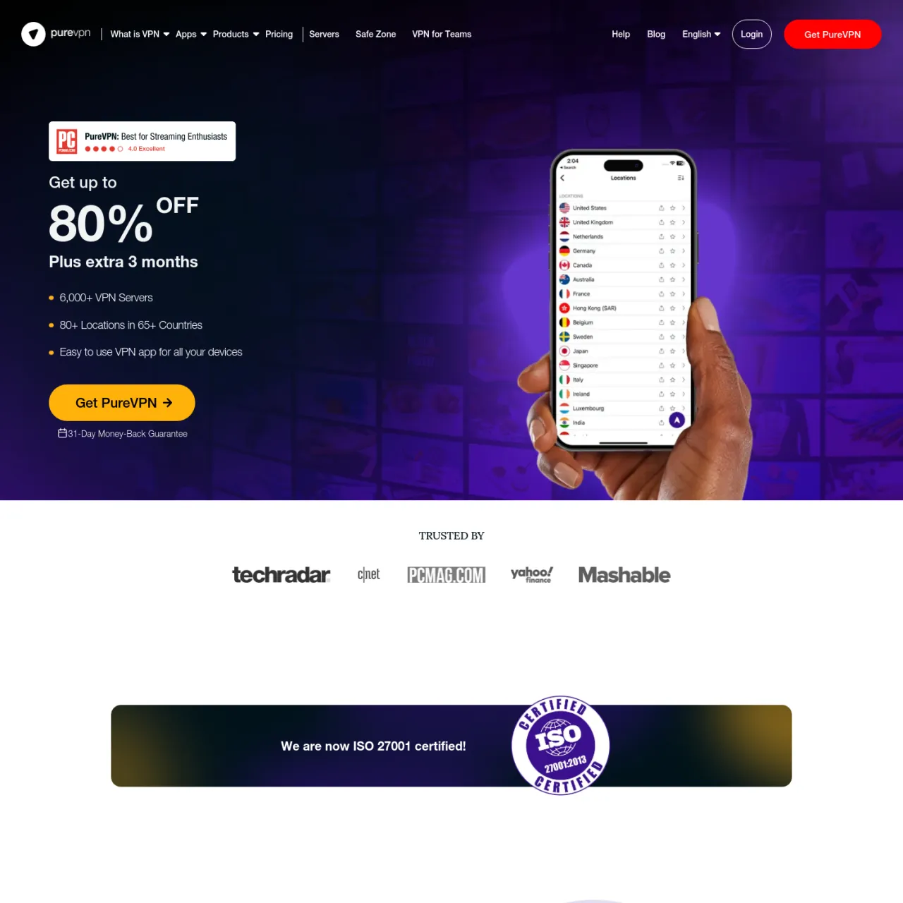 PureVPN はあなたのプライバシーを保護し、高速で信頼性が高く使いやすい VPN パッケージを 81% オフ + 4 か月特別価格で提供します。インターネット使用時にプライバシーを効果的に保護しま