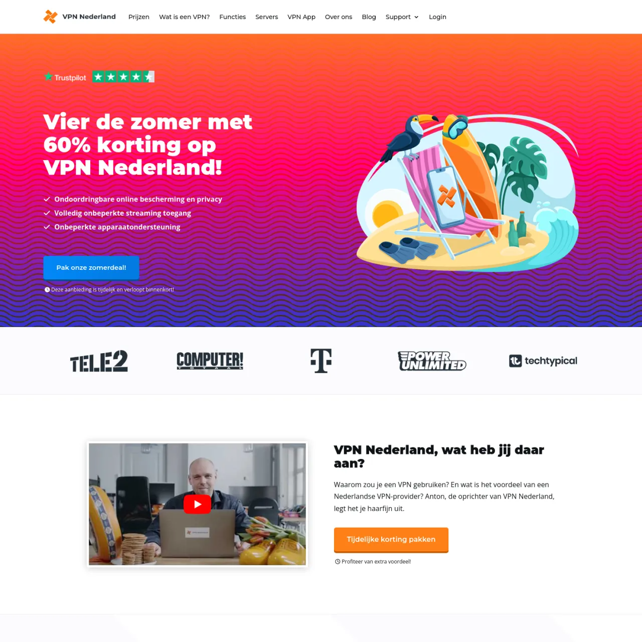 vpnnederland は、無制限のストリーミングを 60% オフで提供しています。デバイスとオンライン プライバシーのサポート VPN は、データを暗号化することにより、安全で匿名のインターネット