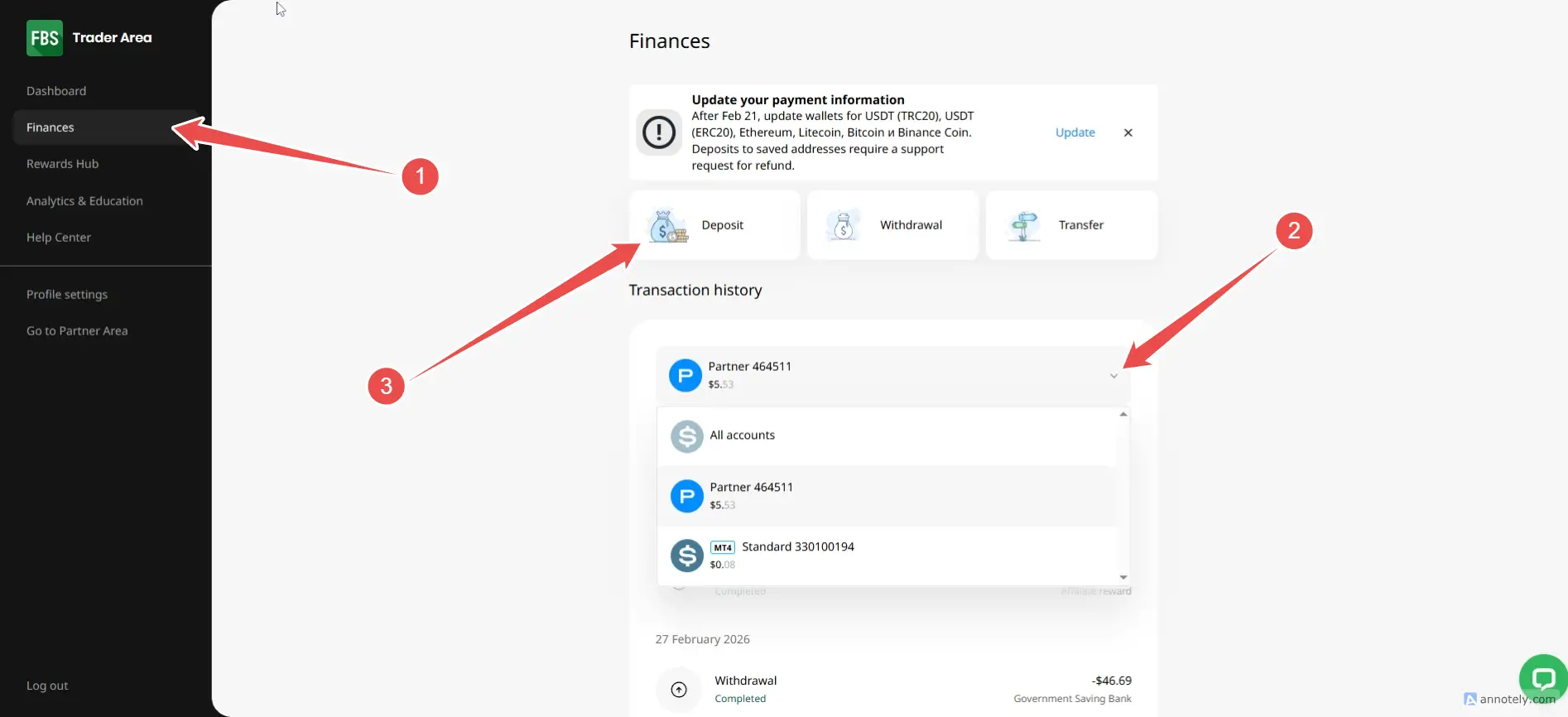 ฝากเงิน FBS